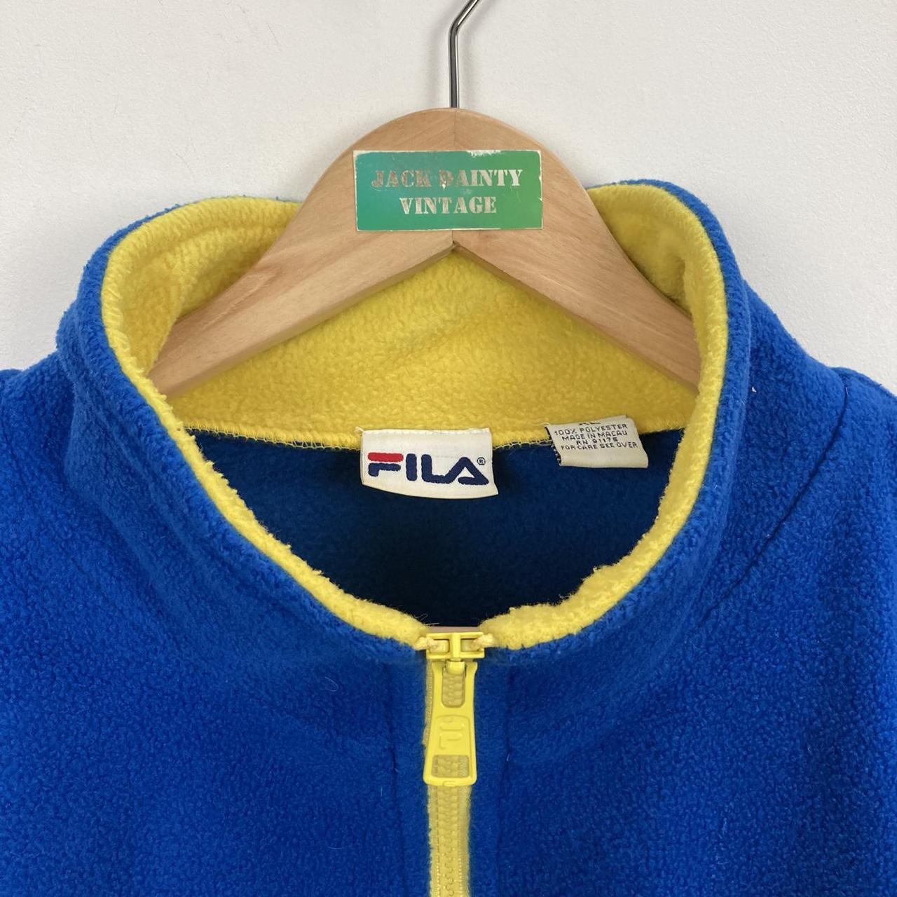 Blue Fila fleece quarter zip sweatshirt No offers. Depop