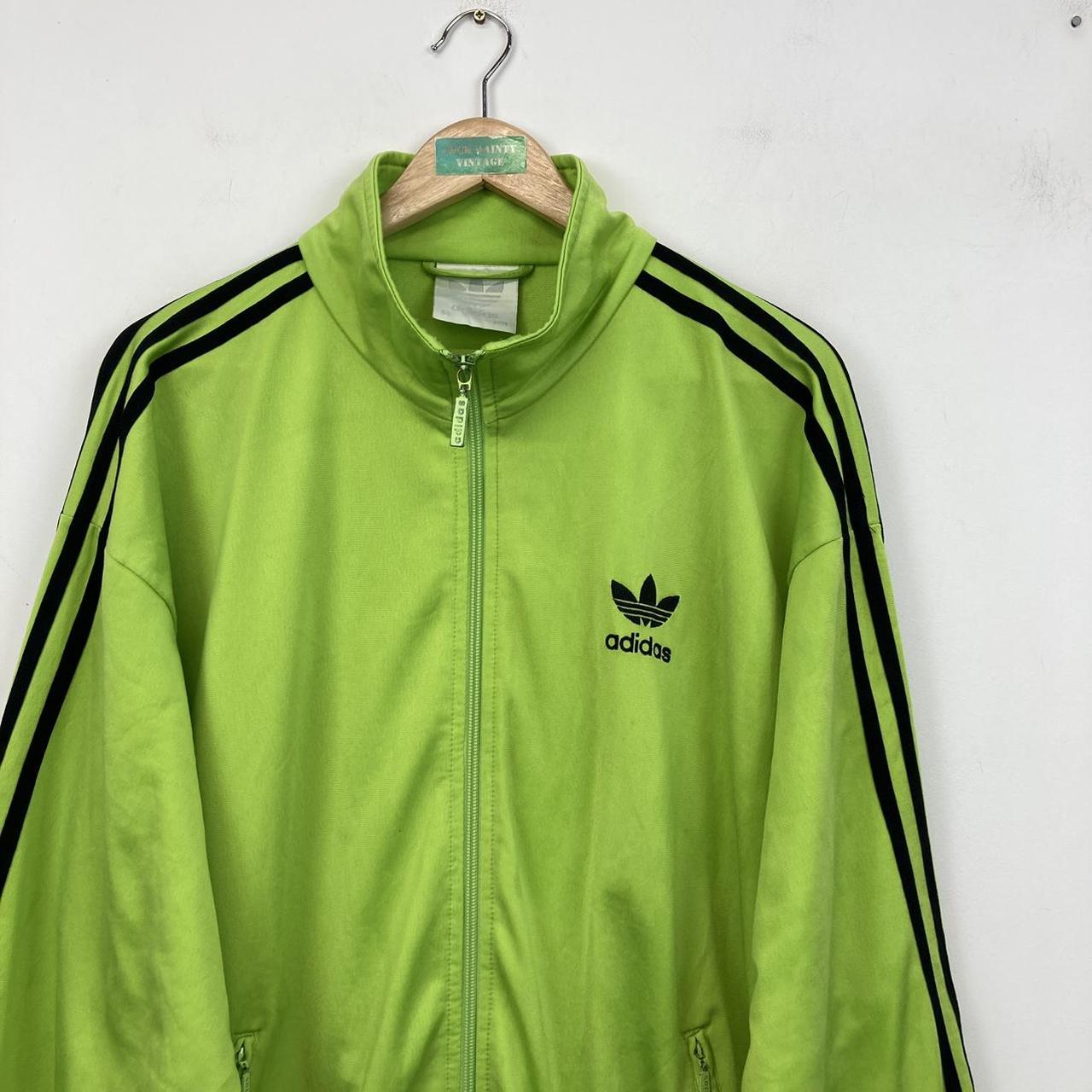 Y2K green Adidas track jacket NO offers please,... - Depop