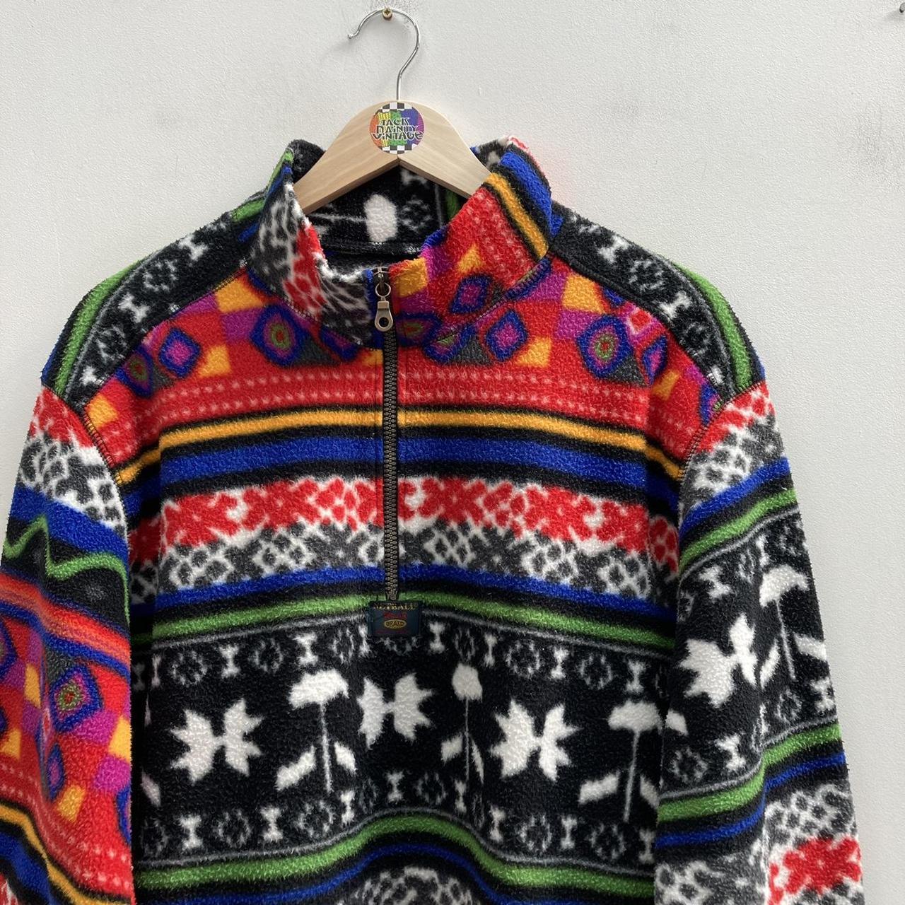 Buy Vintage Size XL Lined Cardigan Crazy Pattern Knit Jacket Wool Suede  Leather Look 80s 90s Online in India - Etsy
