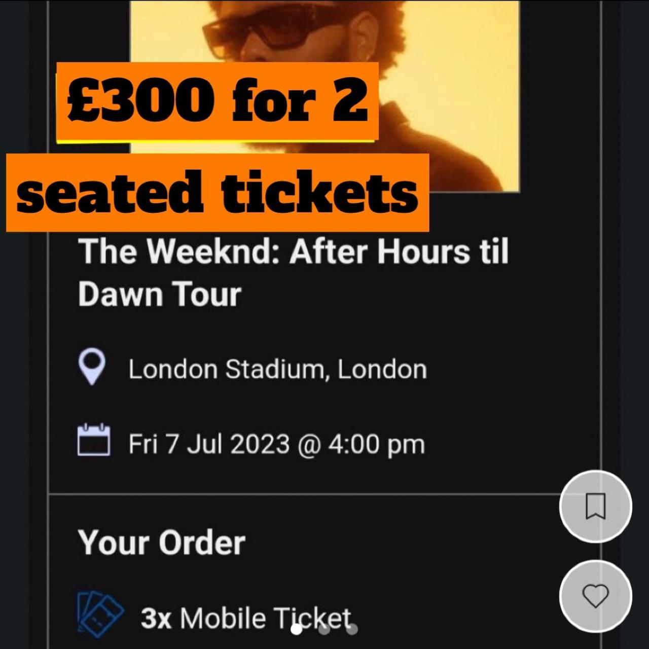 The Weeknd After hours til dawn tour 3x seated... - Depop