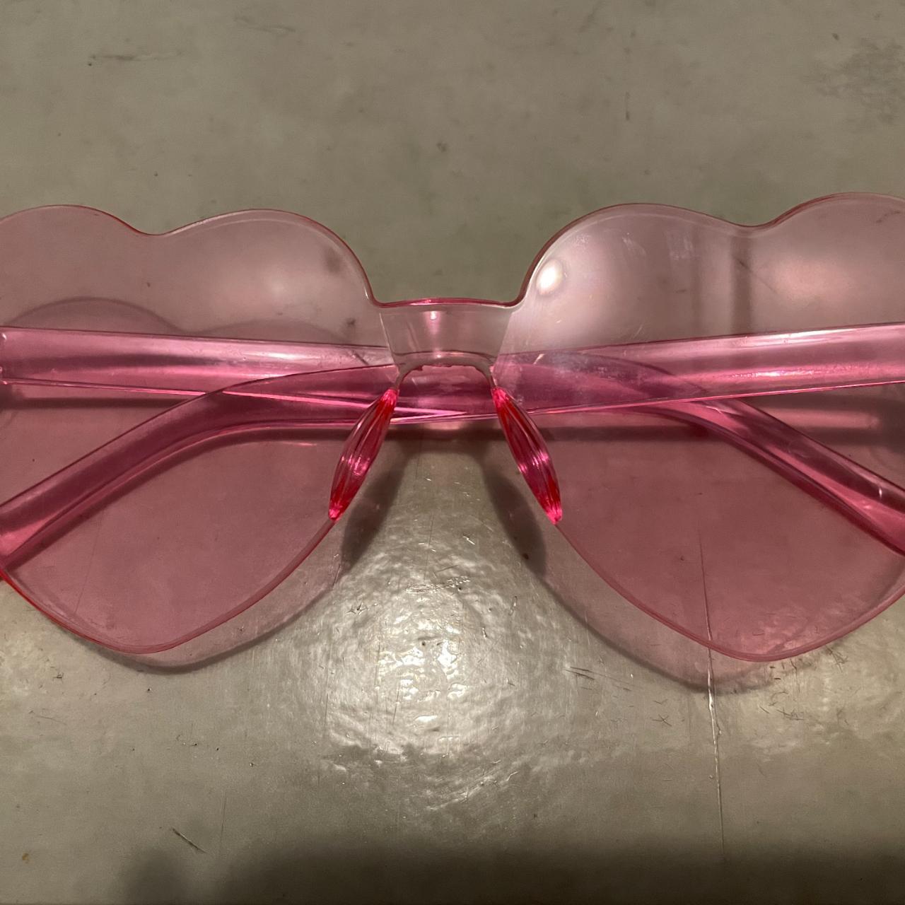 Pink see through sunglasses on sale