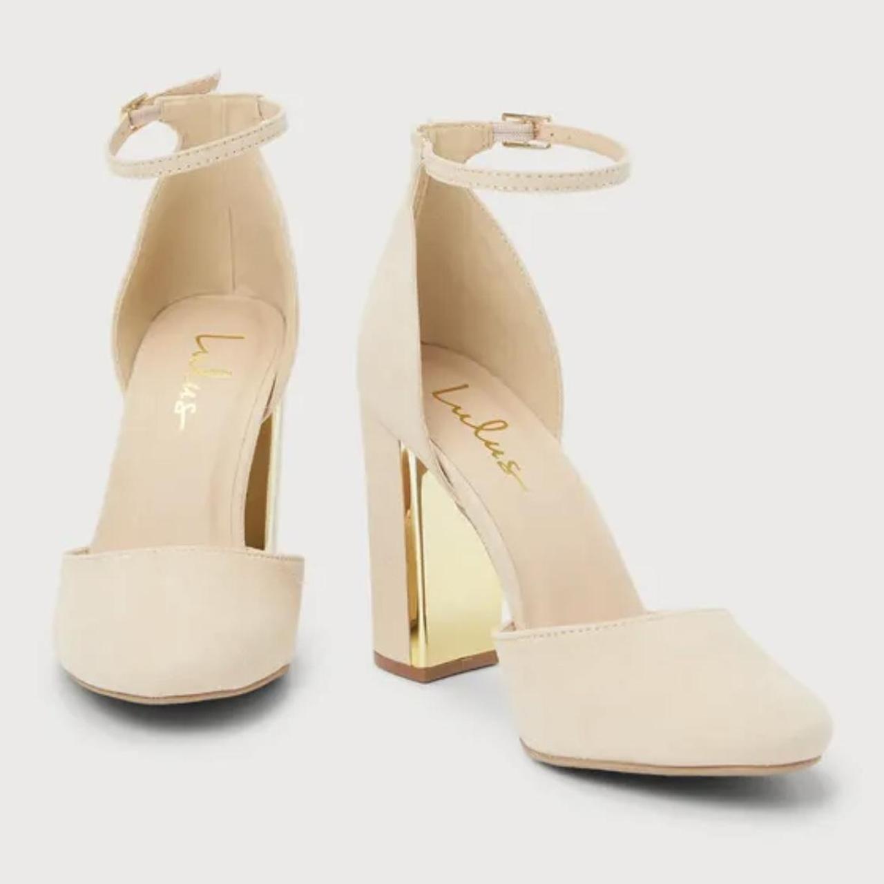 Cream and gold heels best sale