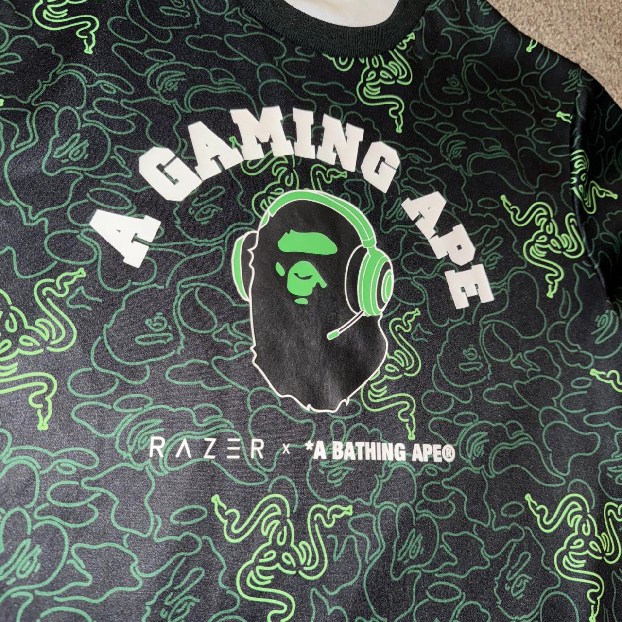 A Bathing Ape Neon Green Bape Shirt Shirt Bape Razer Bape X Razer