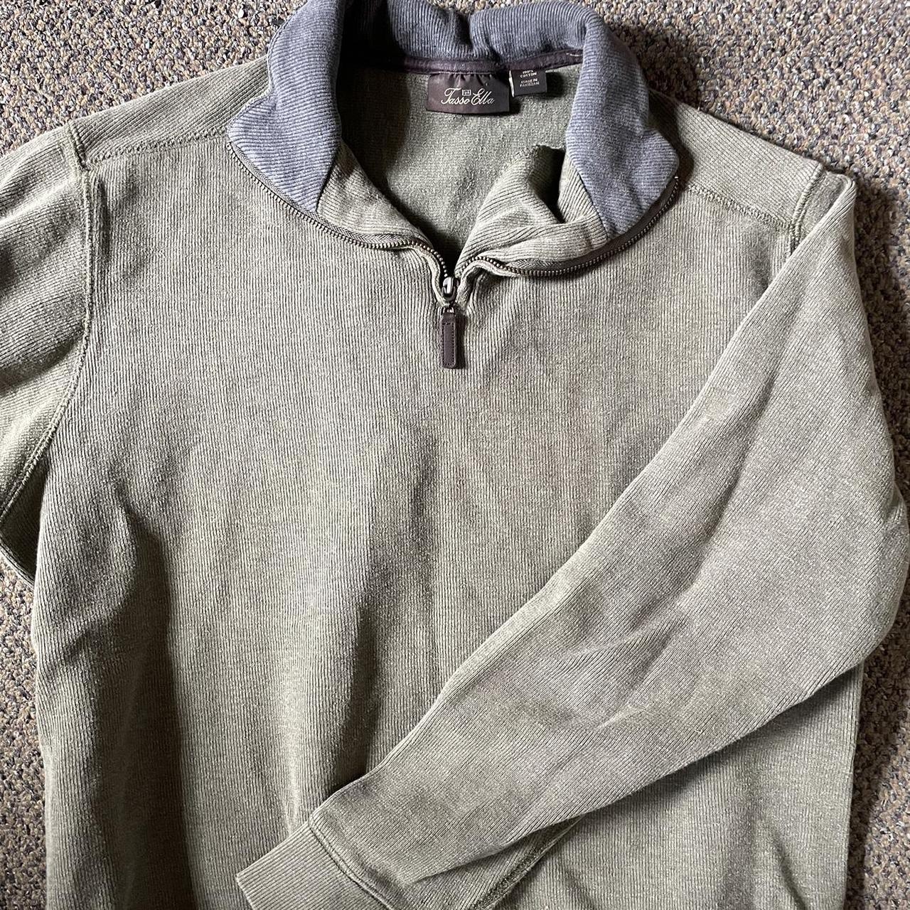 Tasso Elba Sage Quarter Zip. M. - Depop