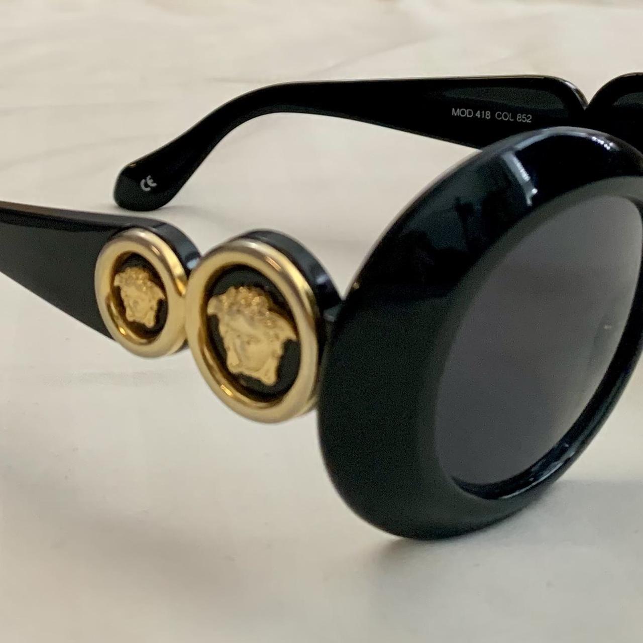 Rare vintage Gianni Versace black sunglasses with... - Depop