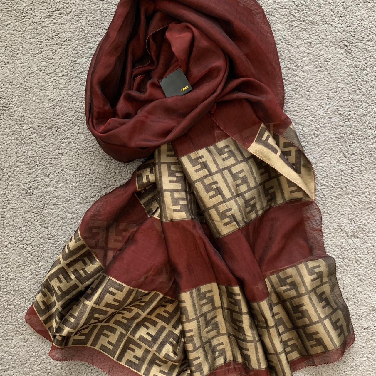 Fendi monogram silk scarf best sale