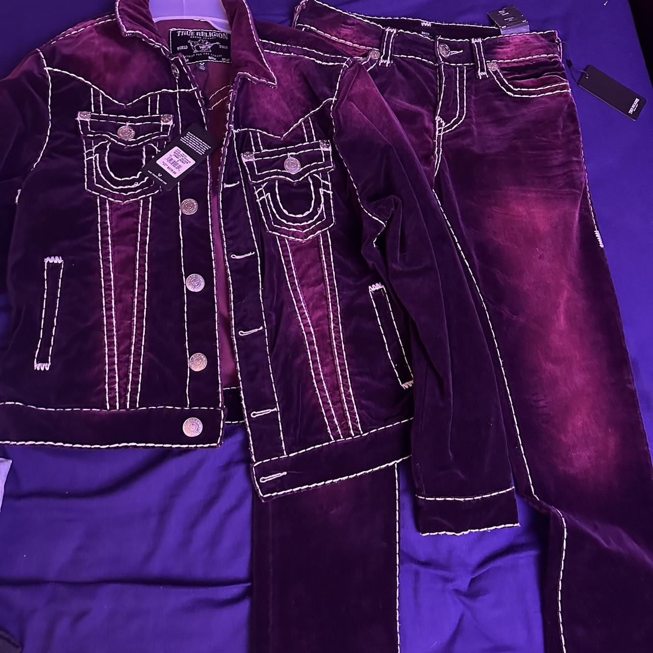 True Religion (BUNDLE) Super velvet Rocco burgundy... Depop