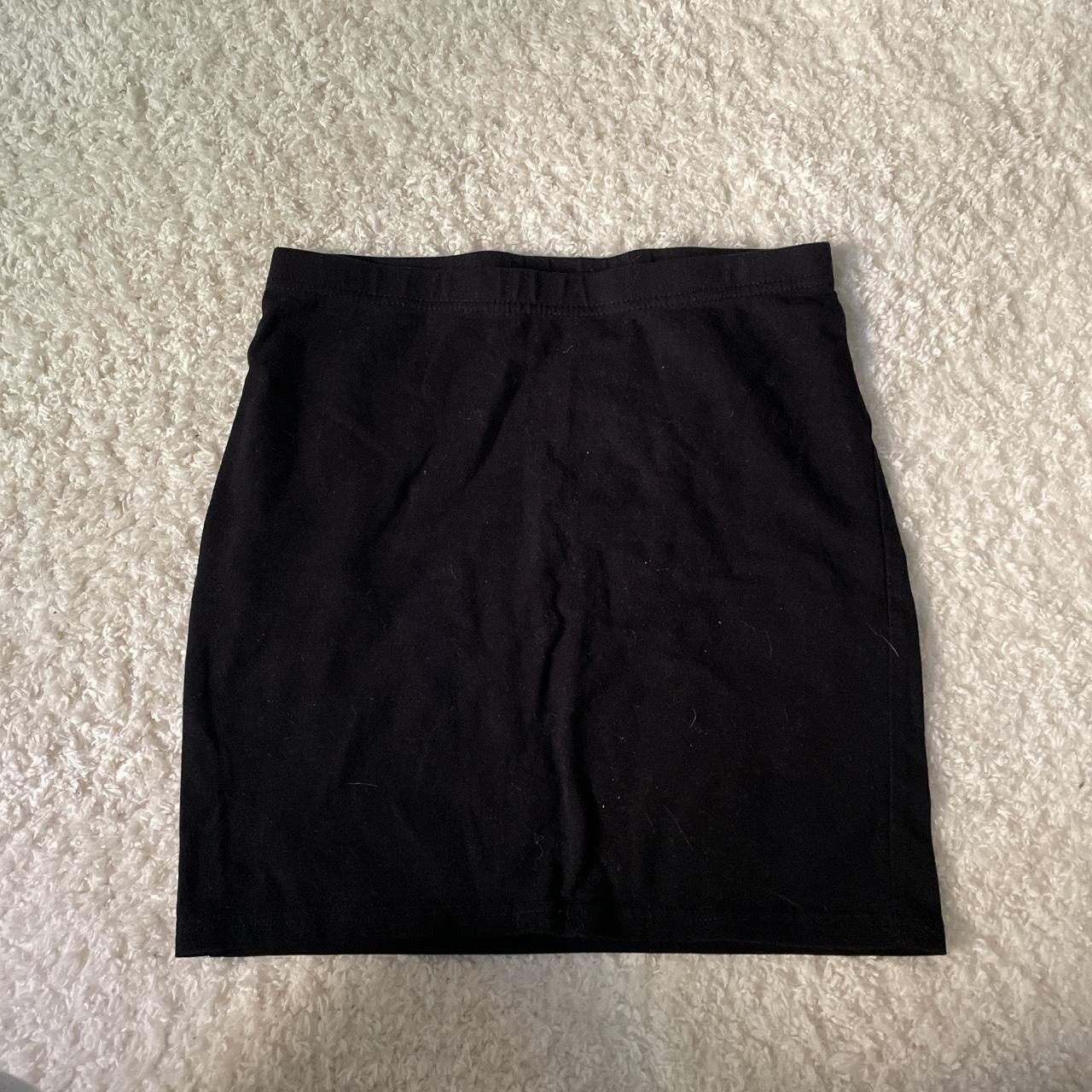 basic H&M black mini skirt Size XS Stretchy cotton... - Depop