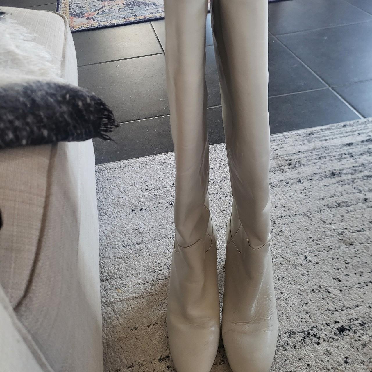Ladies Boots Zara Cream Knee High Boots Zara Off White Knee High