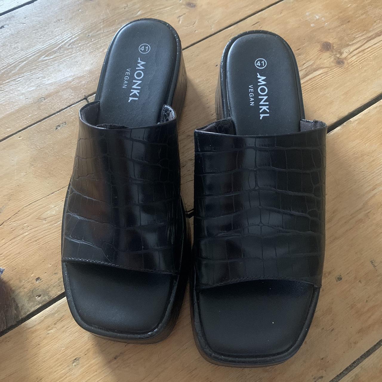 Amazing platform monki sandals, vegan leather style... - Depop