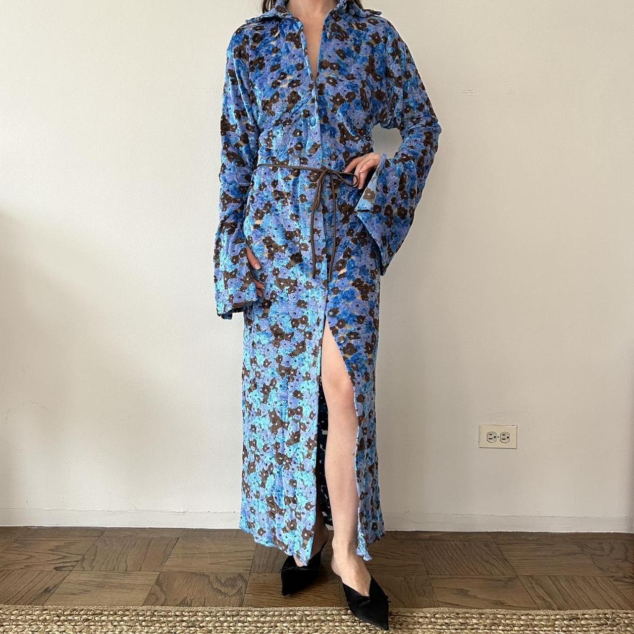 ACNE STUDIOS Velvet Floral Print Dress Size: L Acne | Depop