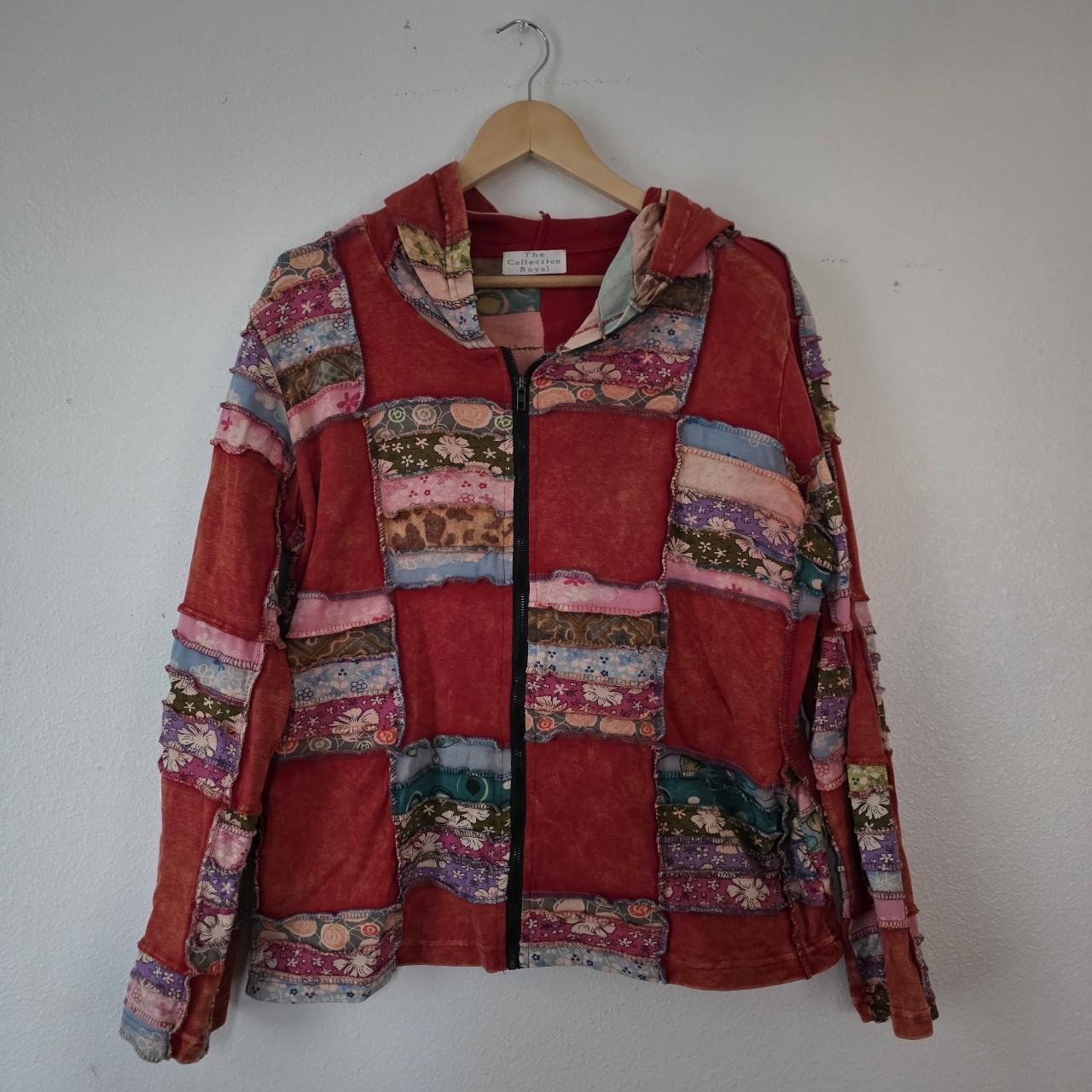 Women's Jacket - Red/Multi - L – Red patchwork ja… - image 1