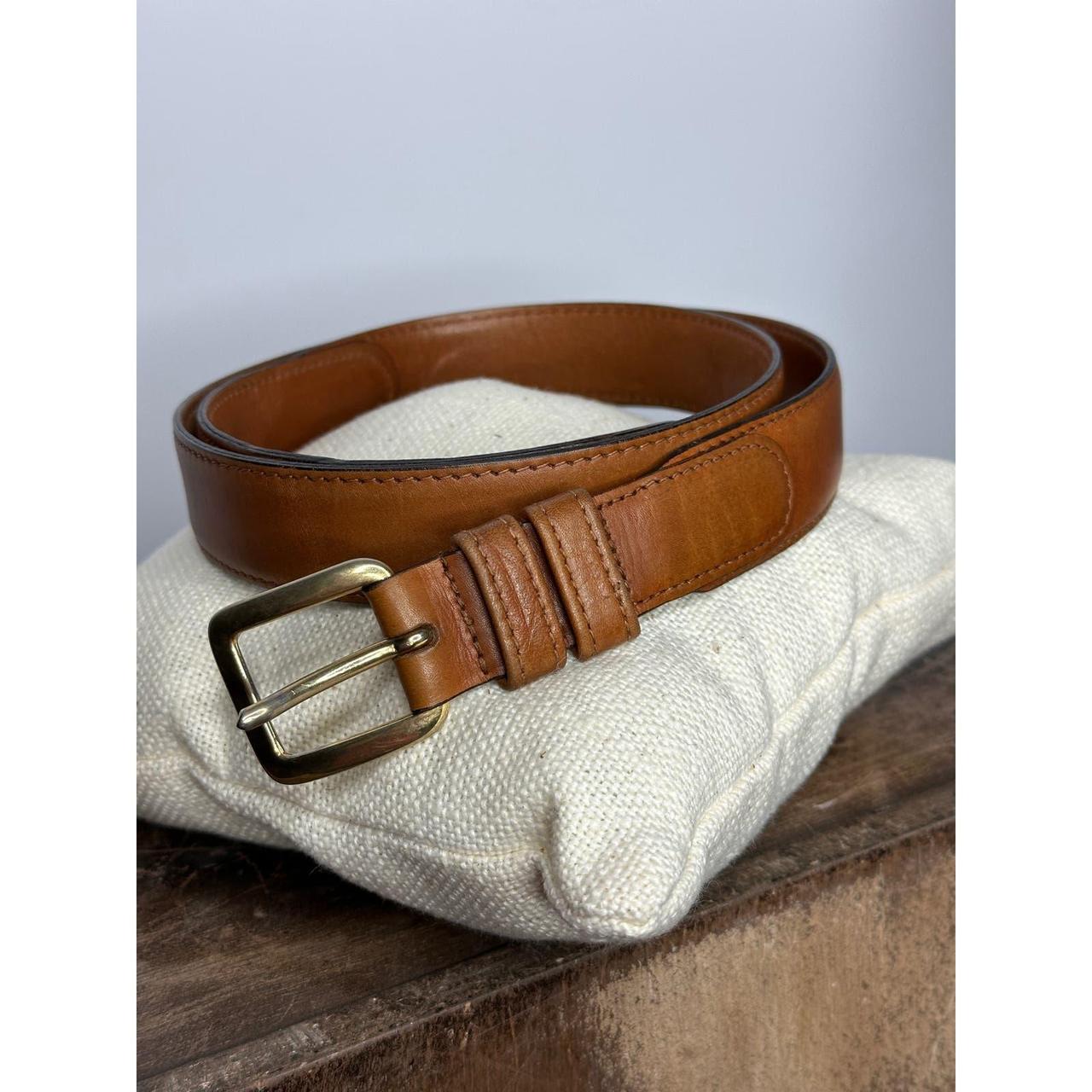 A stylish british tan belt crafted from glove tanned... - Depop