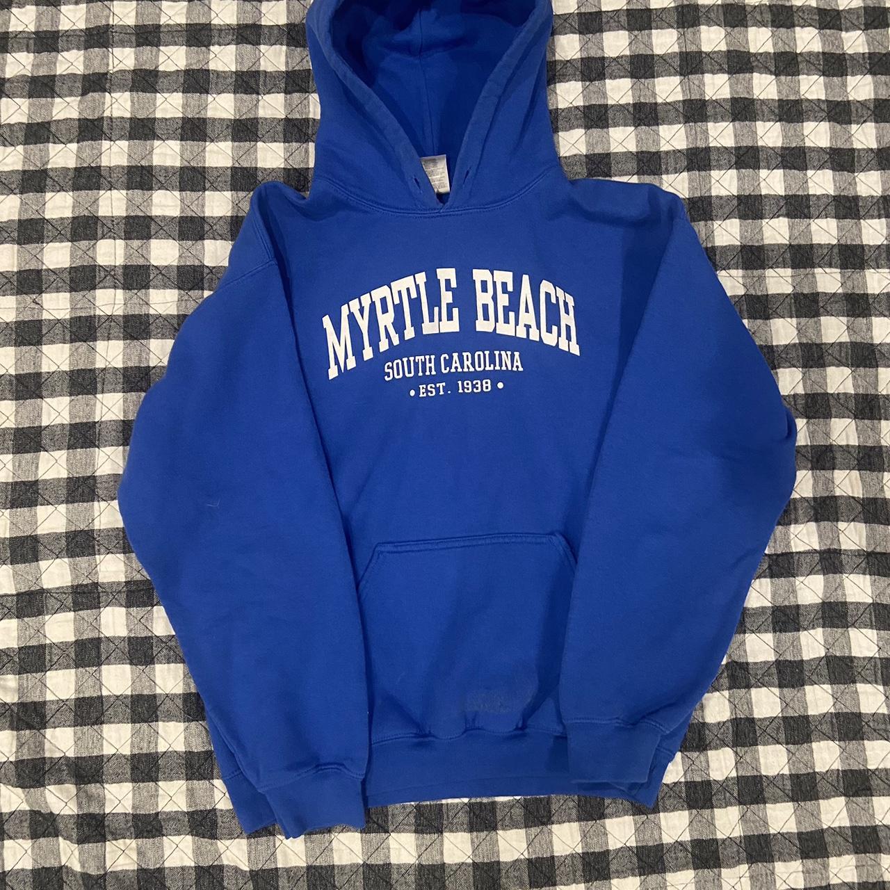 Blue Myrtle Beach Hoodie Size Medium Condition Amazing - Depop