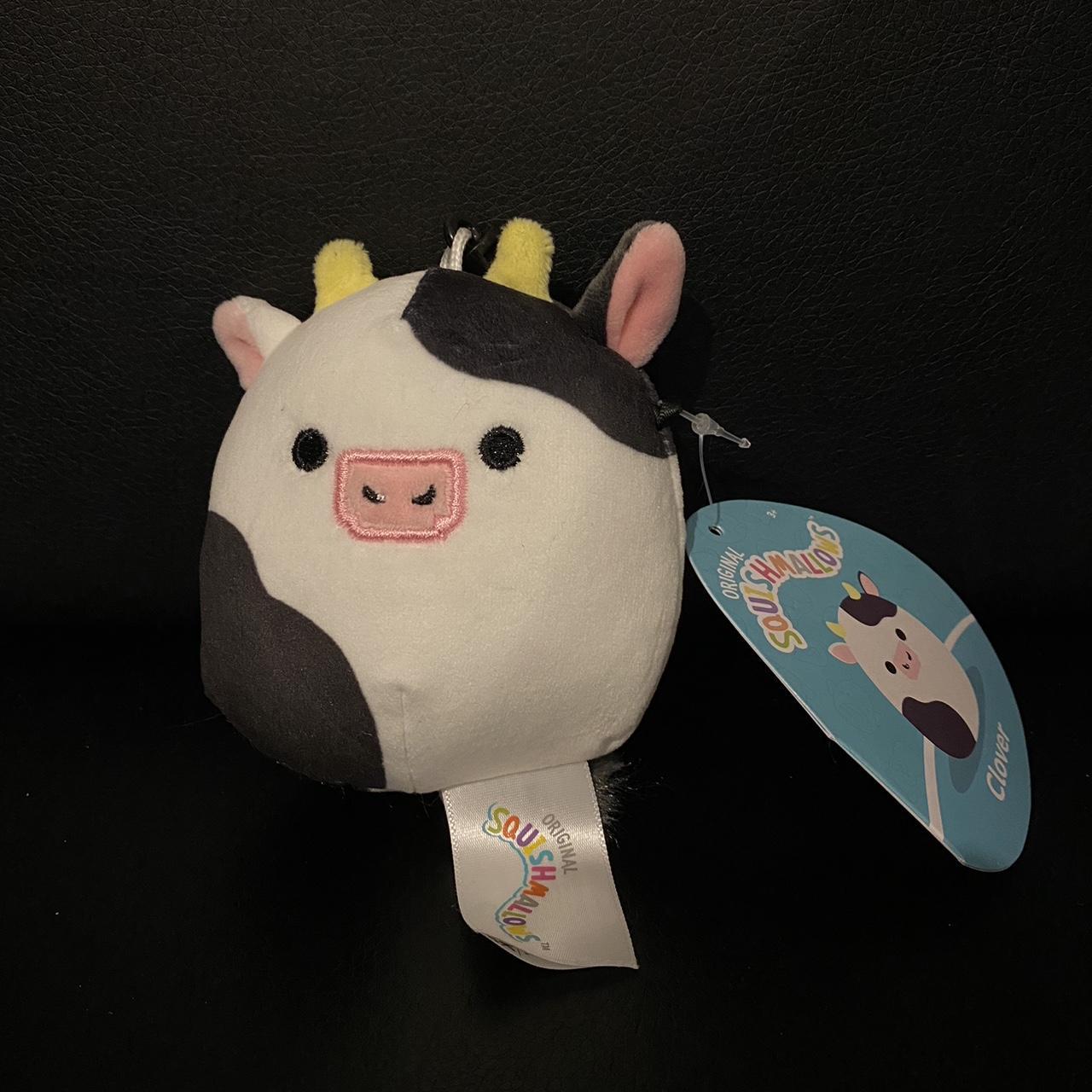 3.5” Clover the Bull cow Squishmallow clip on - Depop