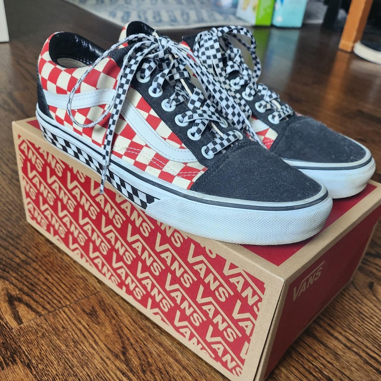 Checkered custom vans best sale