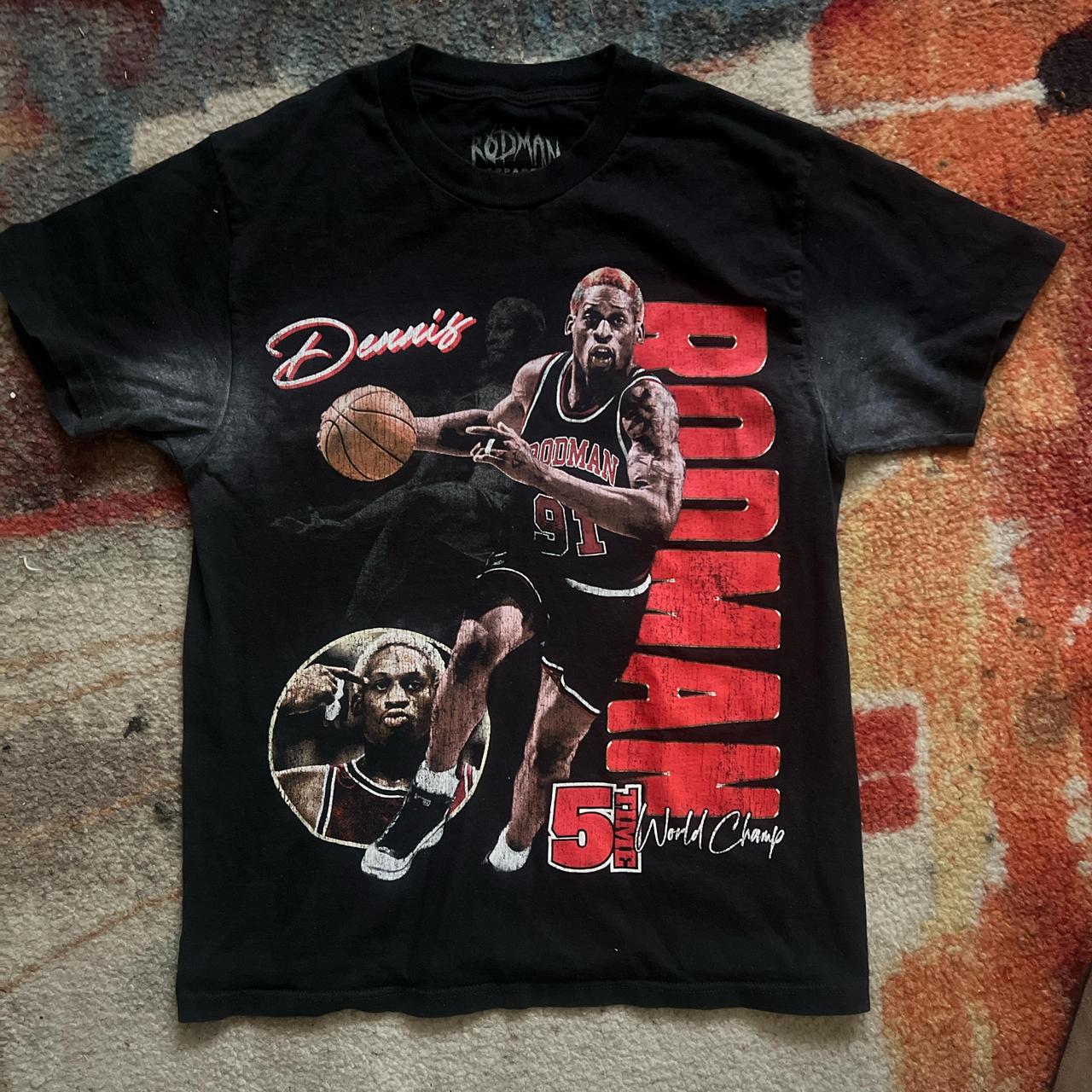 PacSun Men's T-shirt Black S – small dennis rodman graphic tee