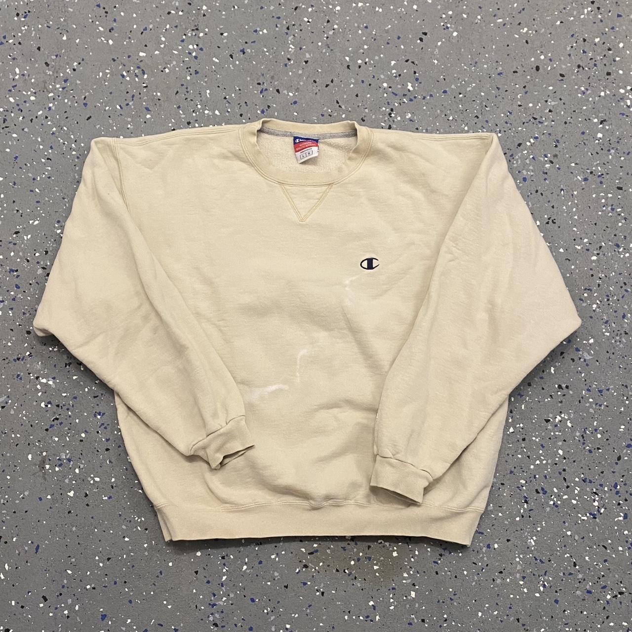 Champion cream crewneck best sale