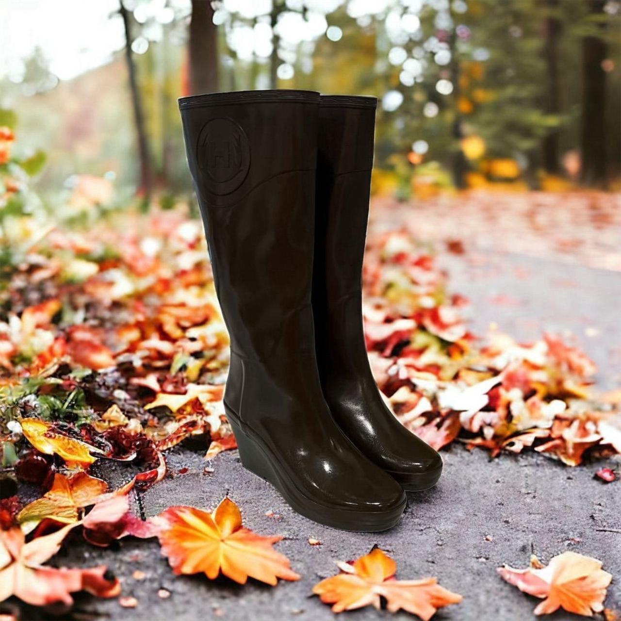 Hunter wedge rain boots online