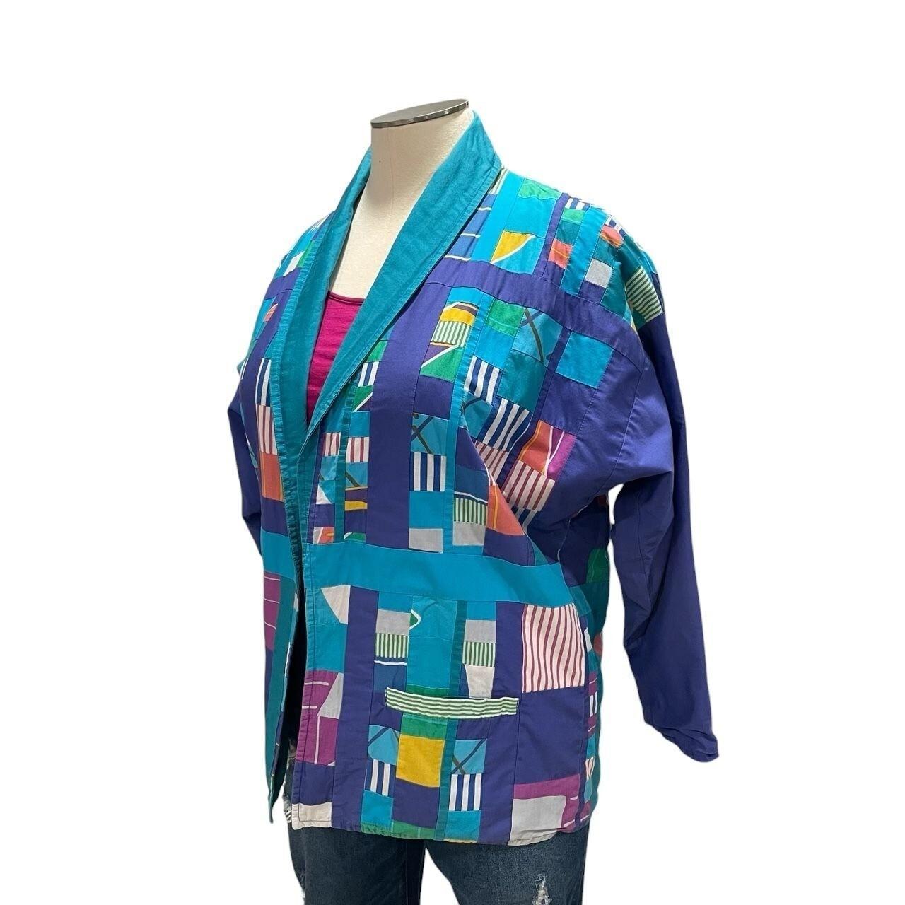 Women's Jacket - Blue – Handmade Patchwork Kimono… - image 7