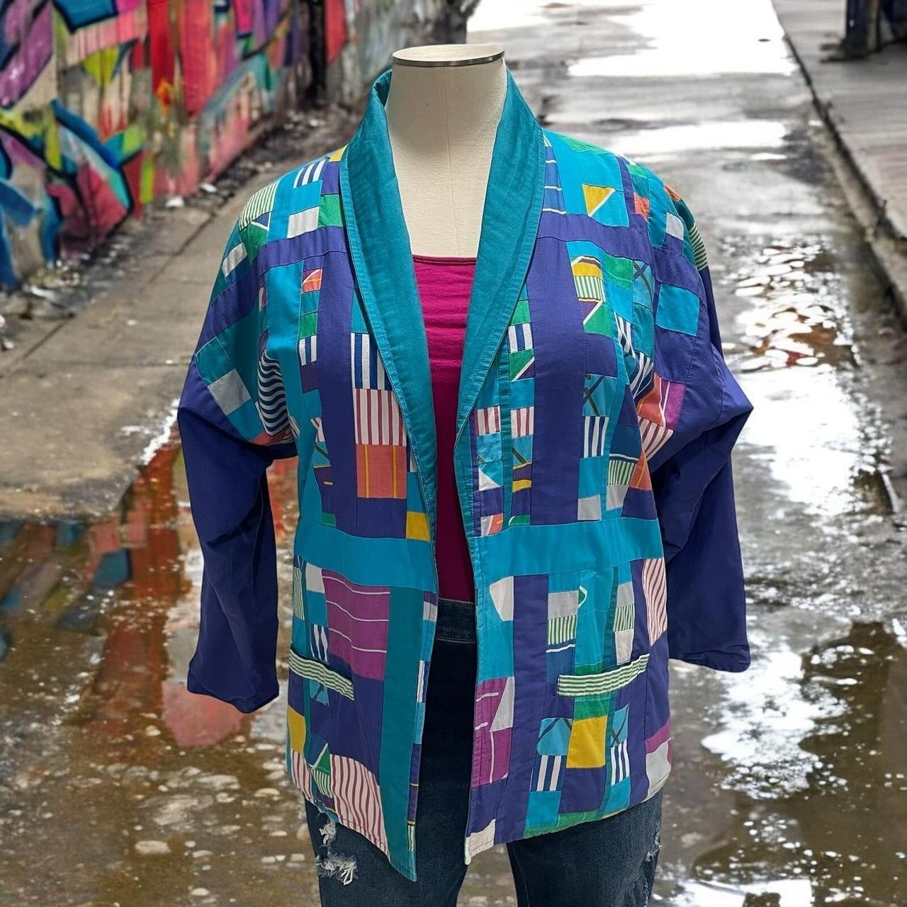Women's Jacket - Blue – Handmade Patchwork Kimono… - image 1
