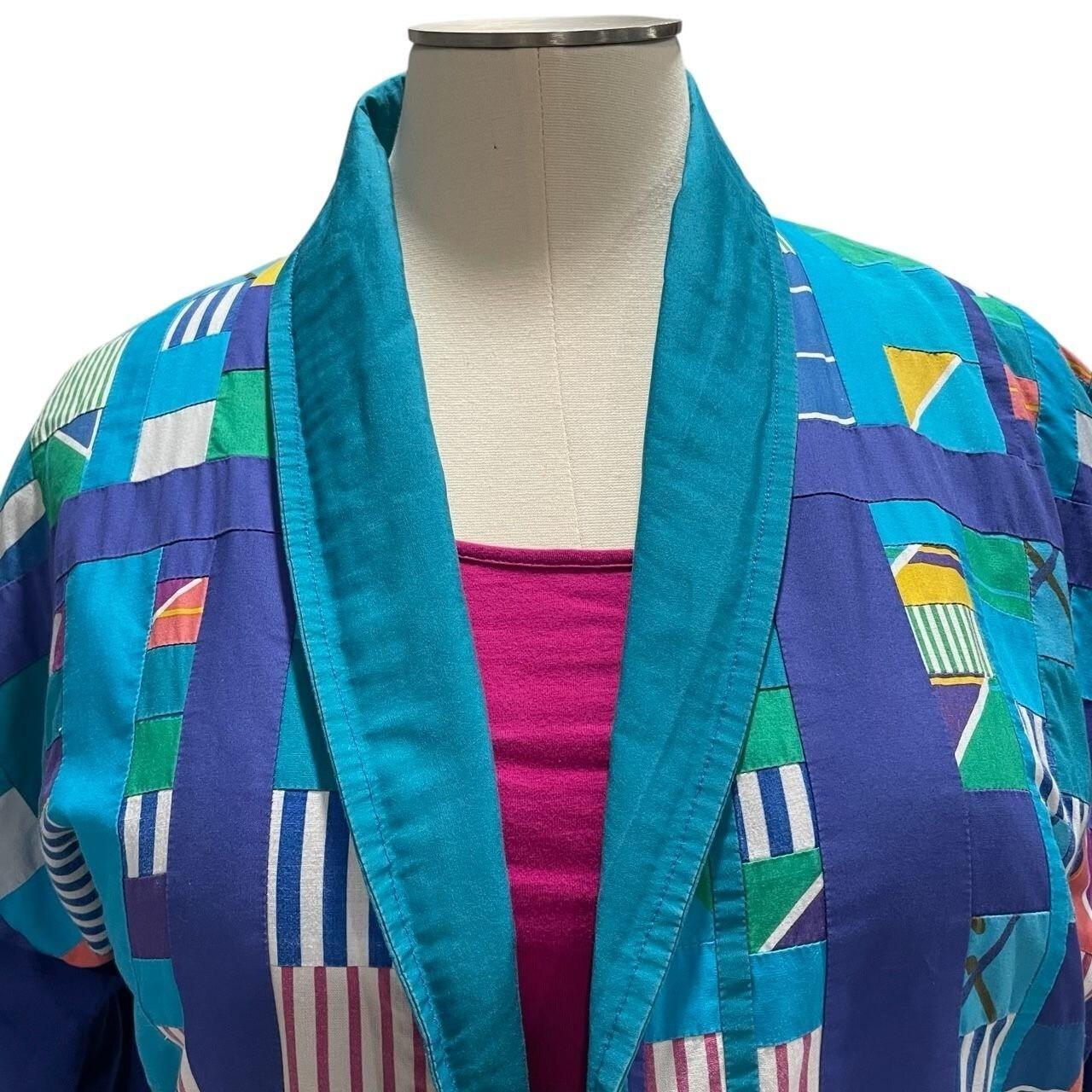 Women's Jacket - Blue – Handmade Patchwork Kimono… - image 6