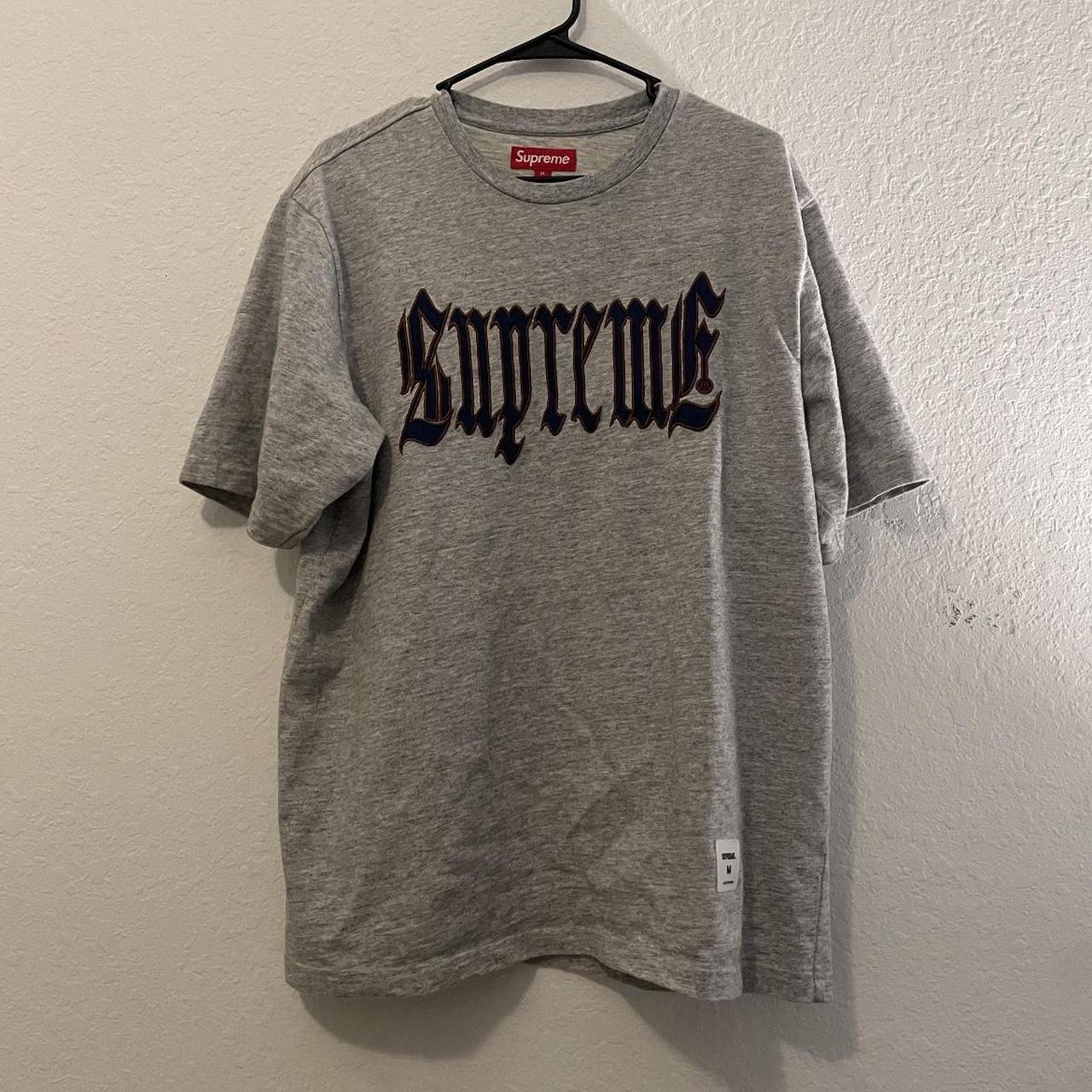 Supreme Gothic Text Tee Embroidered “Supreme” Logo SS24 | Depop