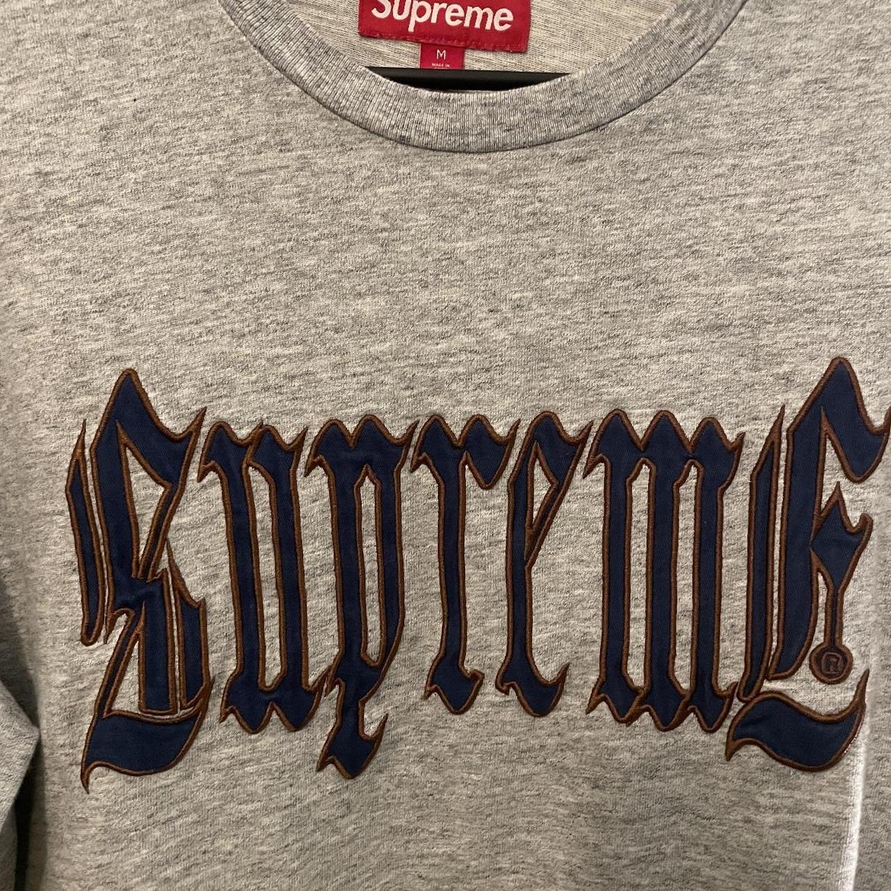 Supreme Gothic Text Tee Embroidered “Supreme” Logo SS24 | Depop