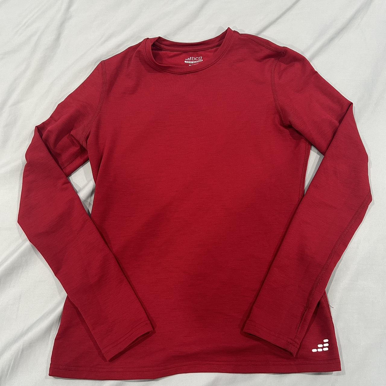 Bcg Red Compression Long Sleeve With Thumb Slots - Depop