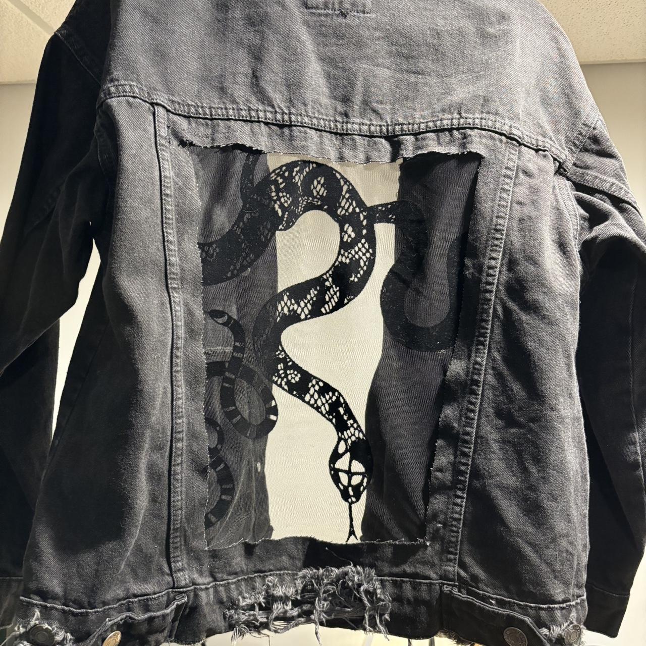 Custom lace backed denim jacket