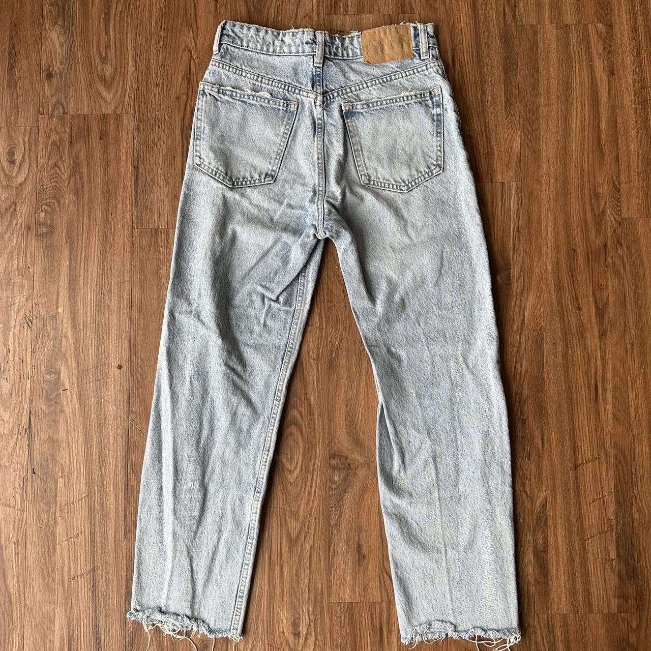 zara denim straight leg jeans in great condition!... - Depop