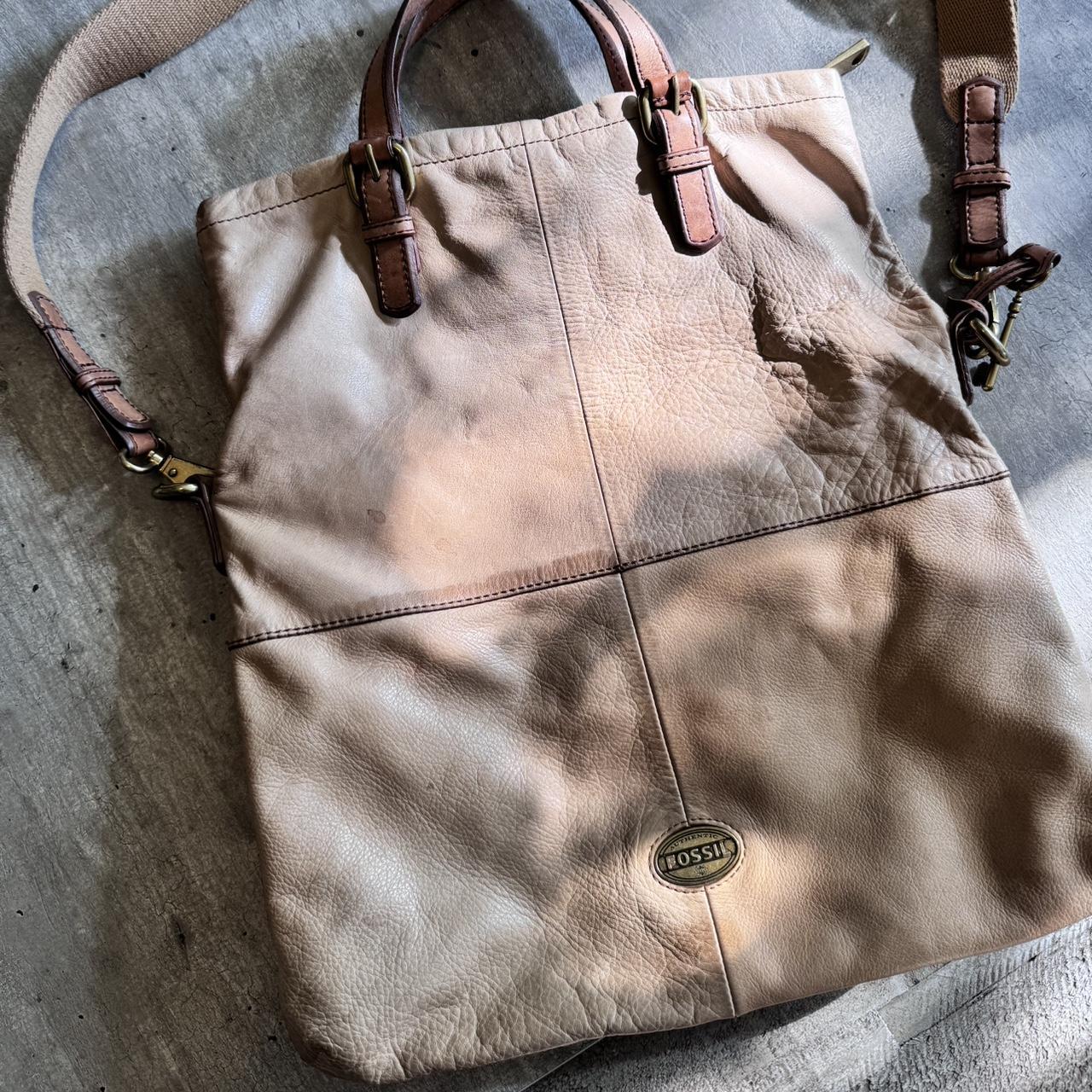 Fossil outlet Explorer Foldover Leather Tote