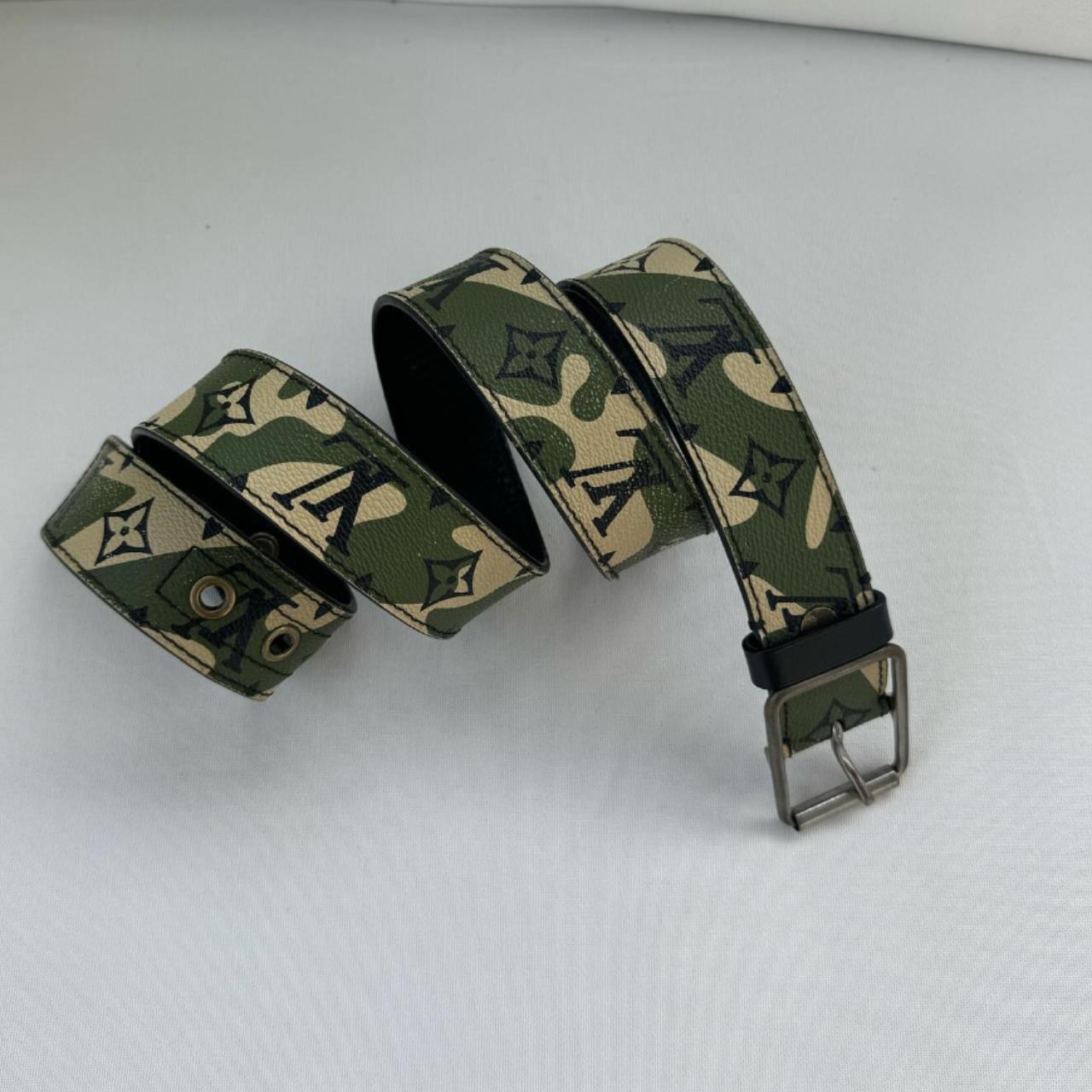 louis vuitton camo belt
