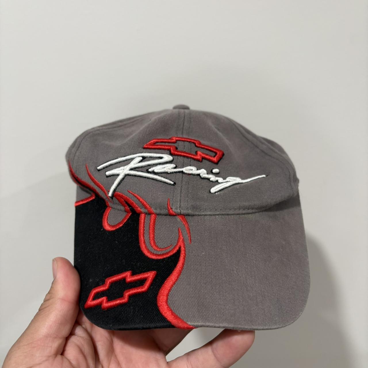 Y2K Grey and Red Chevrolet Racing Cap #racing... | Depop