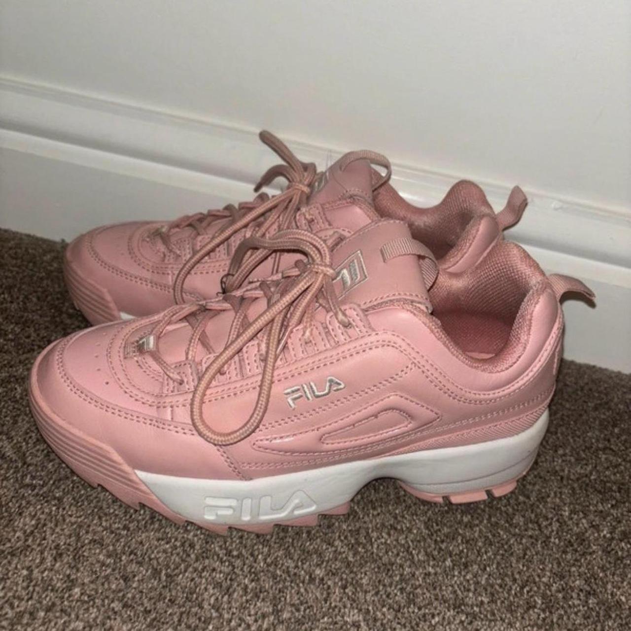 Pink Fila Trainers Size 5.5 Depop