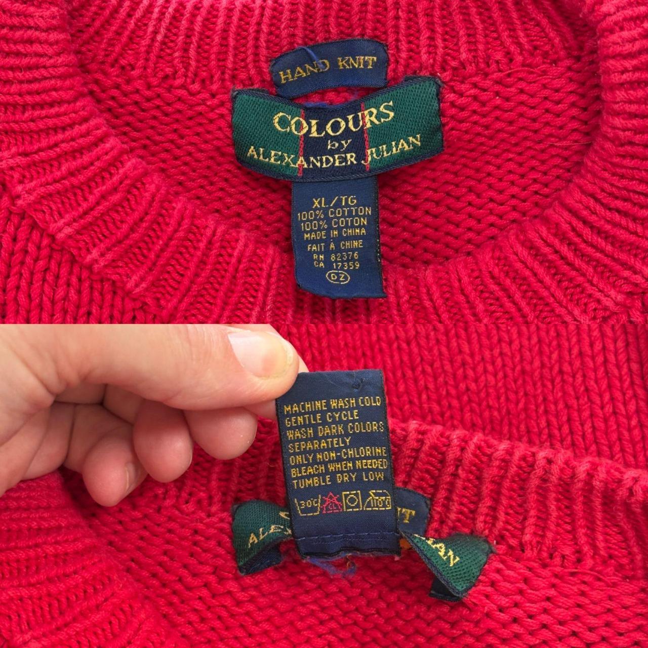 Alexander Julian Women's Sweater - Red/Multi - XL… - image 8