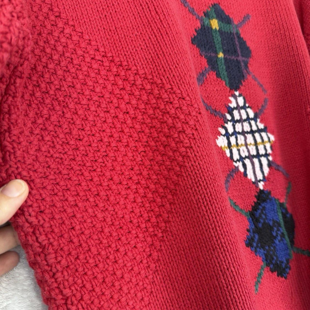 Alexander Julian Women's Sweater - Red/Multi - XL… - image 4