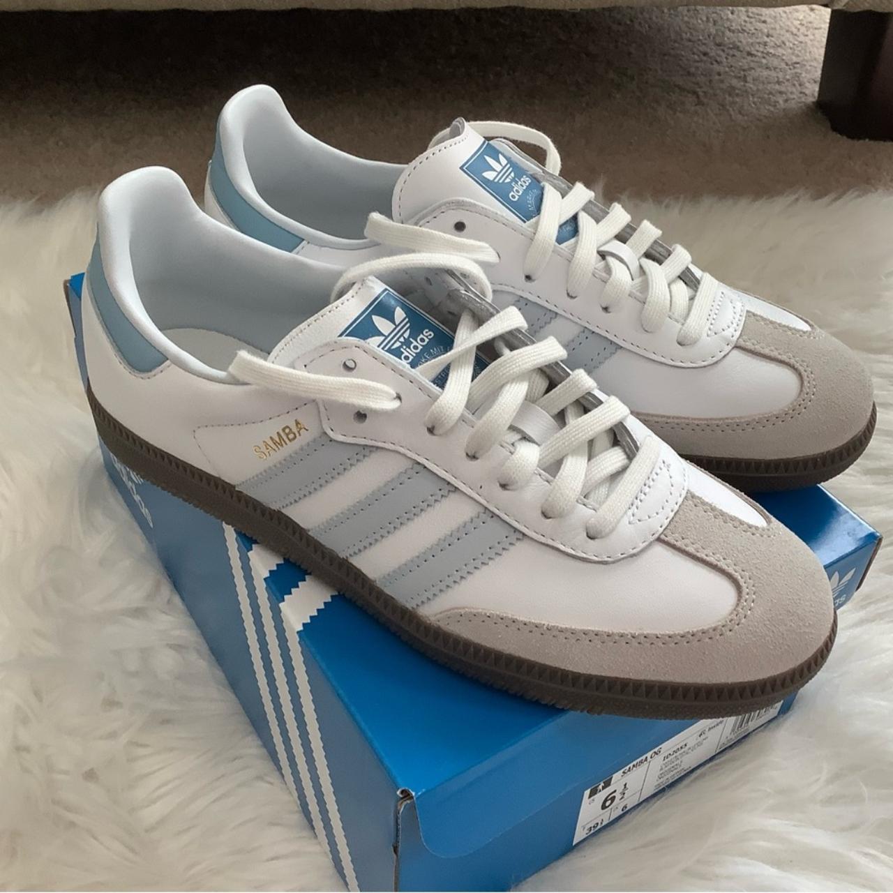 ADIDAS Samba OG Core White/Halo Blue Adidas Samba... - Depop