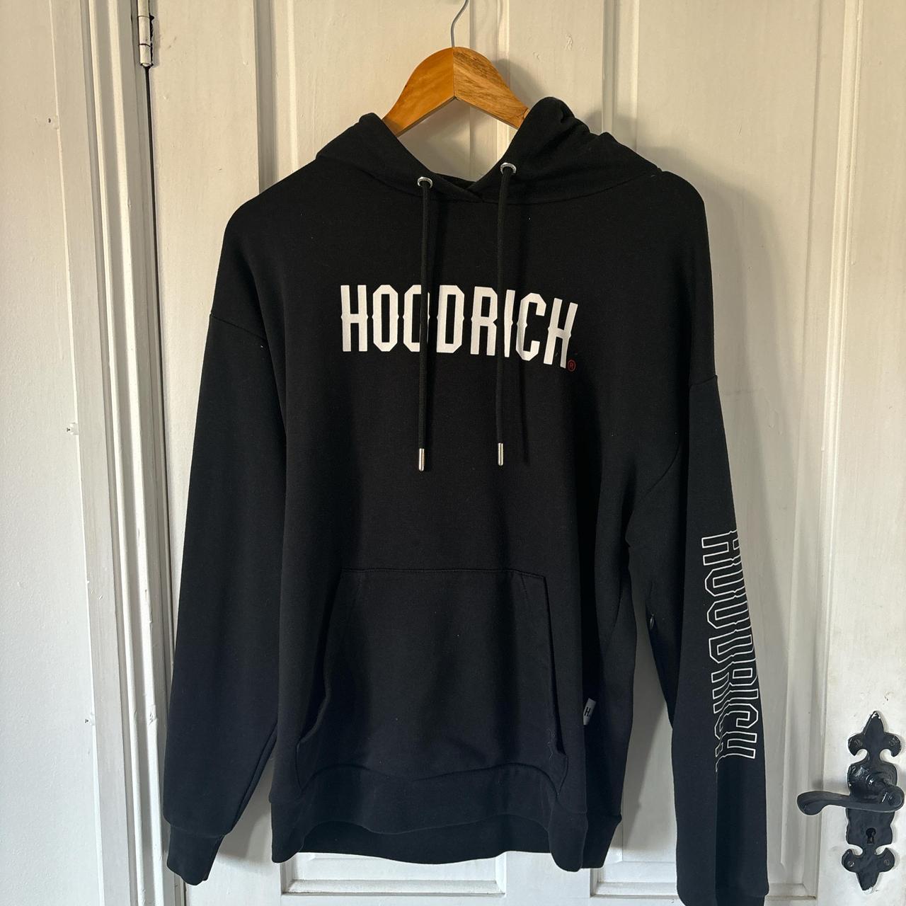 Black slogan hood rich tracksuit set leggings