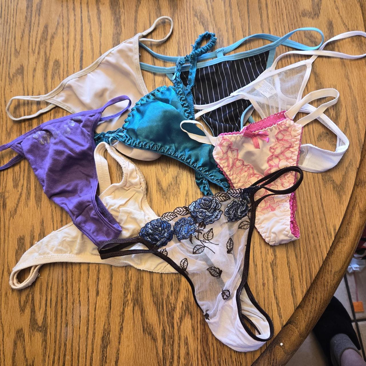 Lot of 8 vintage thongs g-string size L 7 - Depop