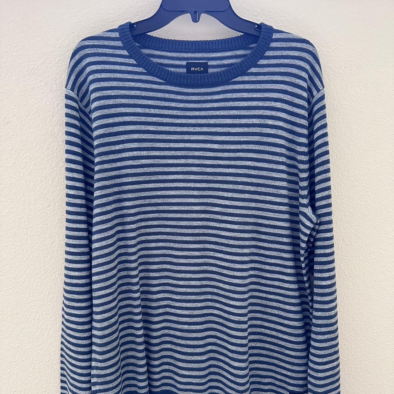 RVCA Blue striped sweater - Depop