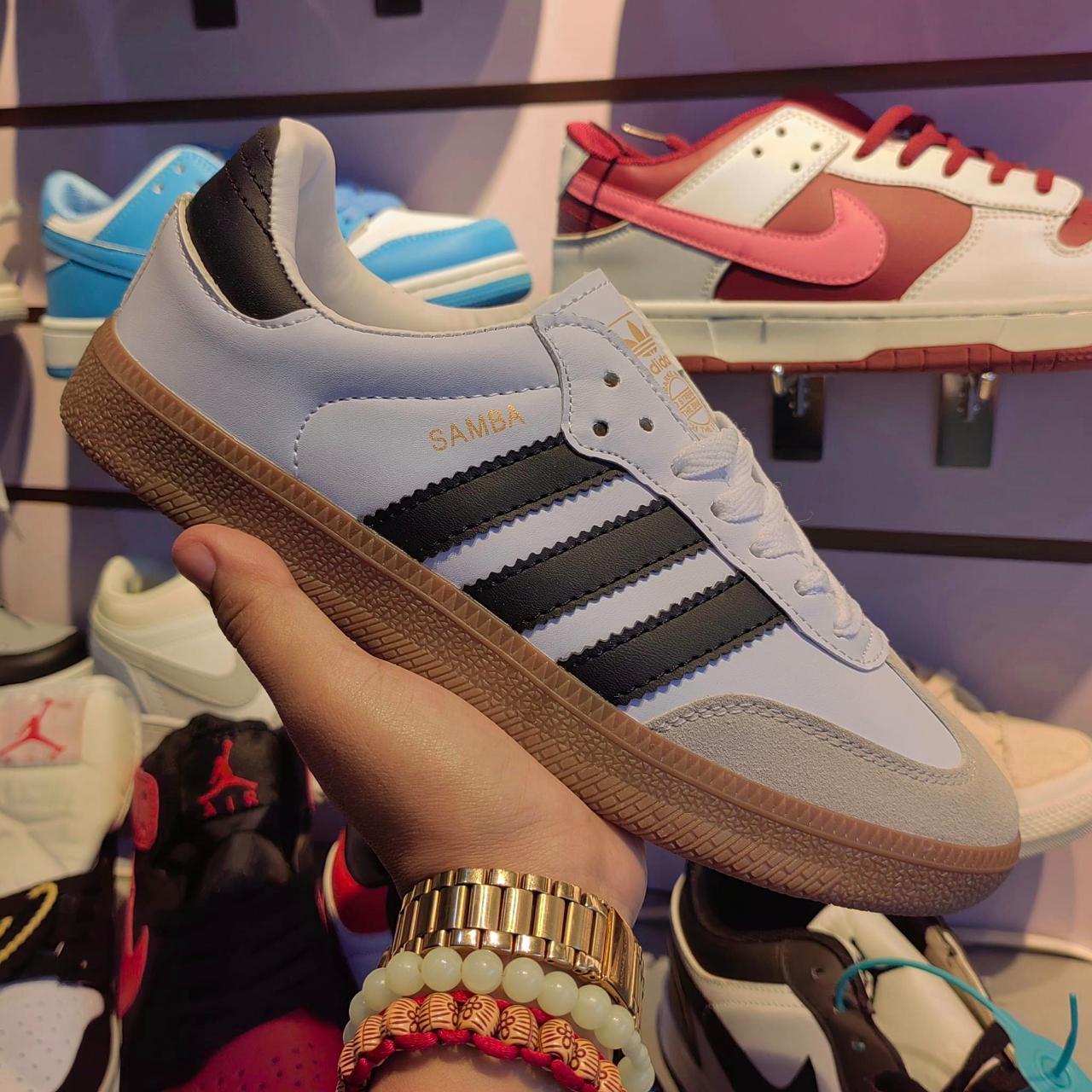 mens white samba trainers