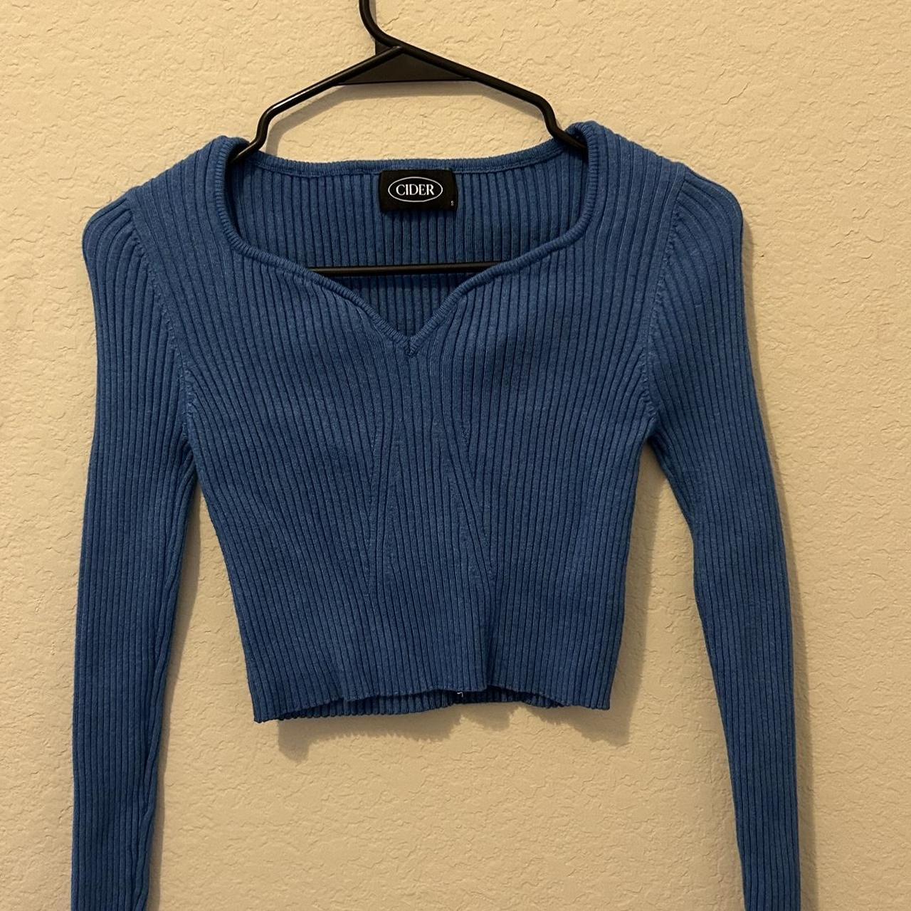 blue cropped sweater - Depop