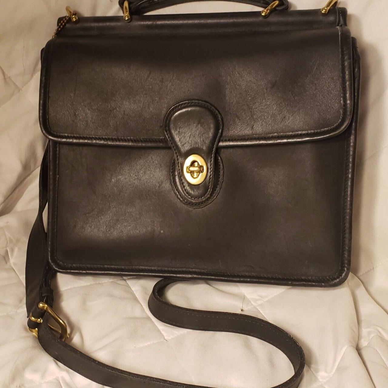 Vintage Coach Willis Bag Black Leather Crossbody... - Depop