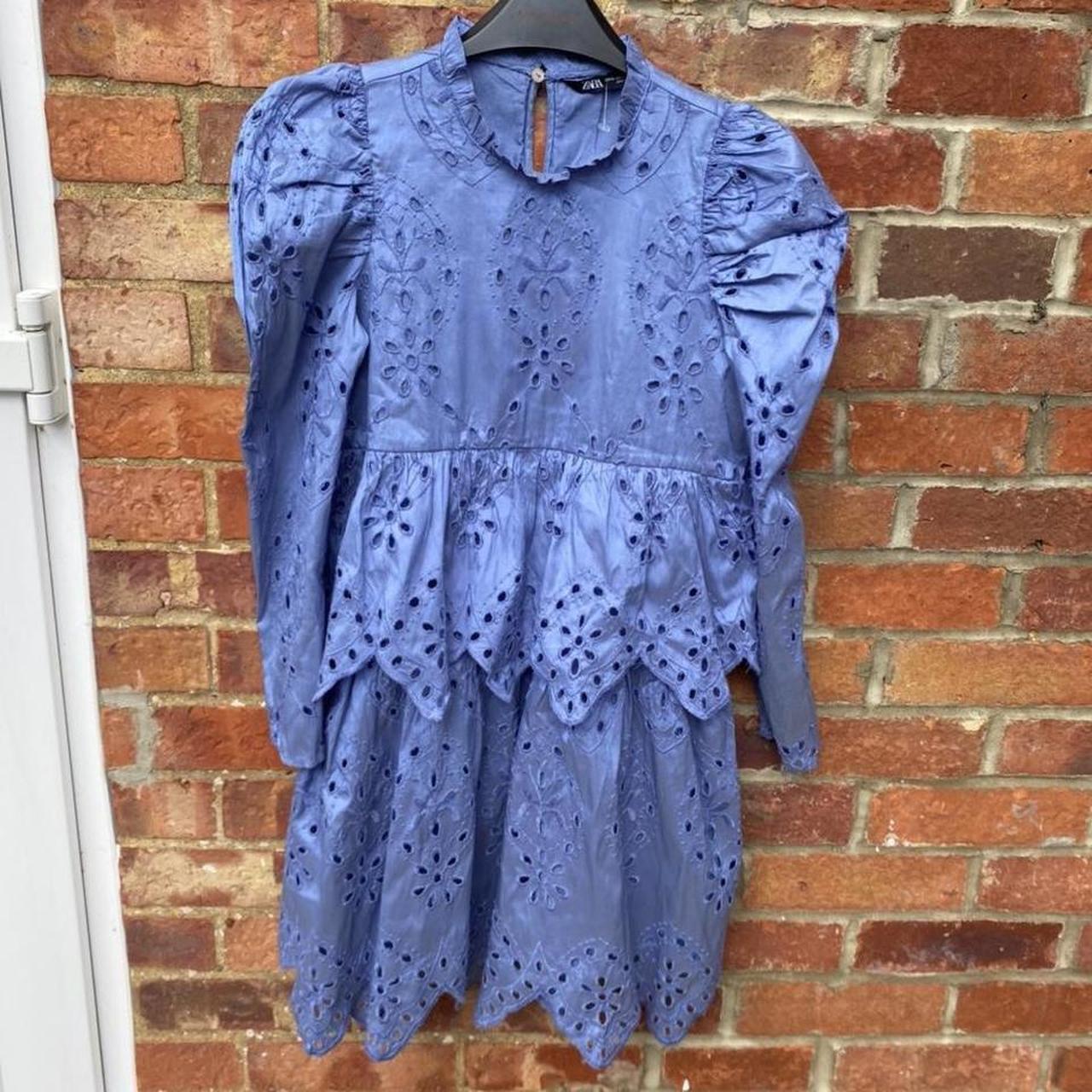 ITEM Zara Cornflower Blue Broderie Anglaise Cutwork