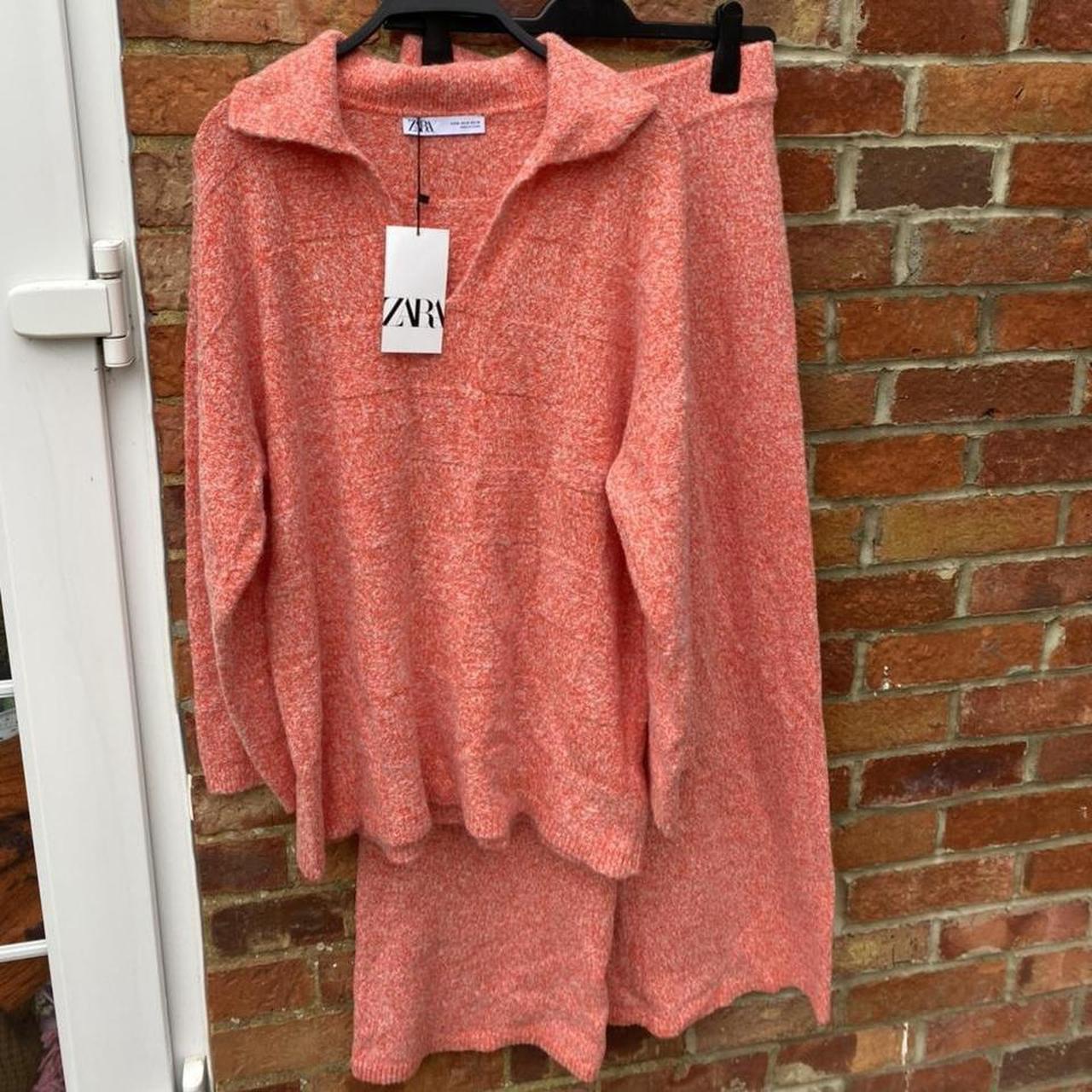 ITEM: Zara Coral Pink Orange Knitted Patchwork