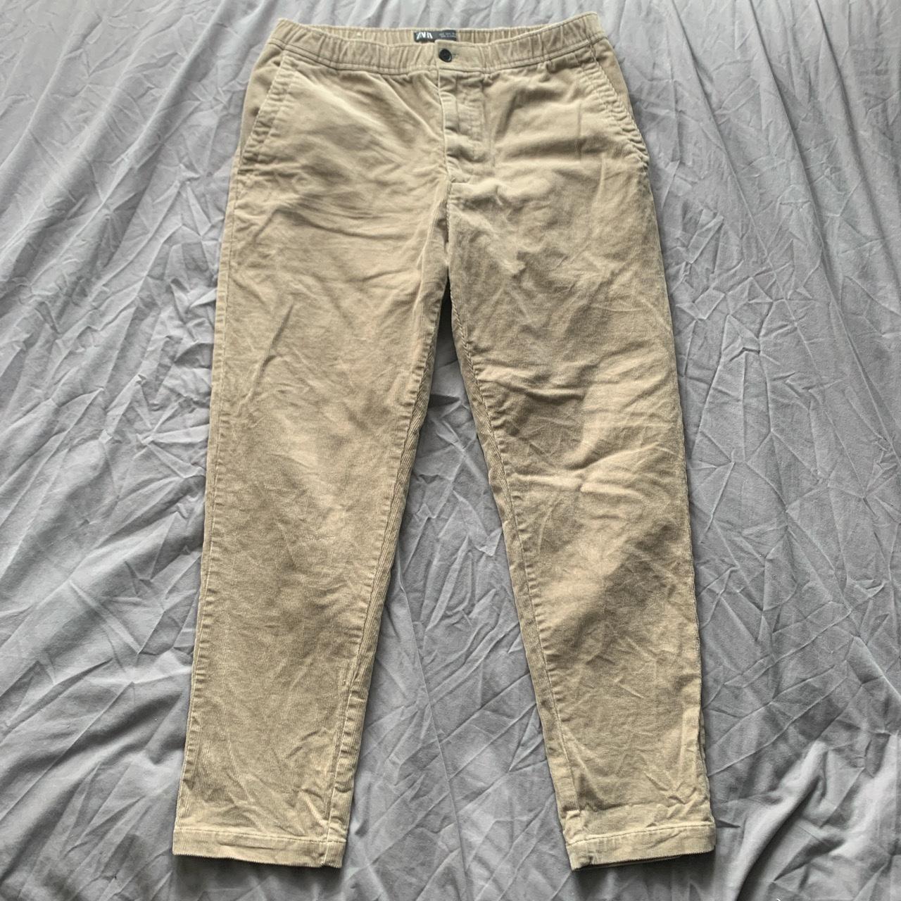 Zara Mans Cord pants Relaxed, baggy fit Size L... - Depop