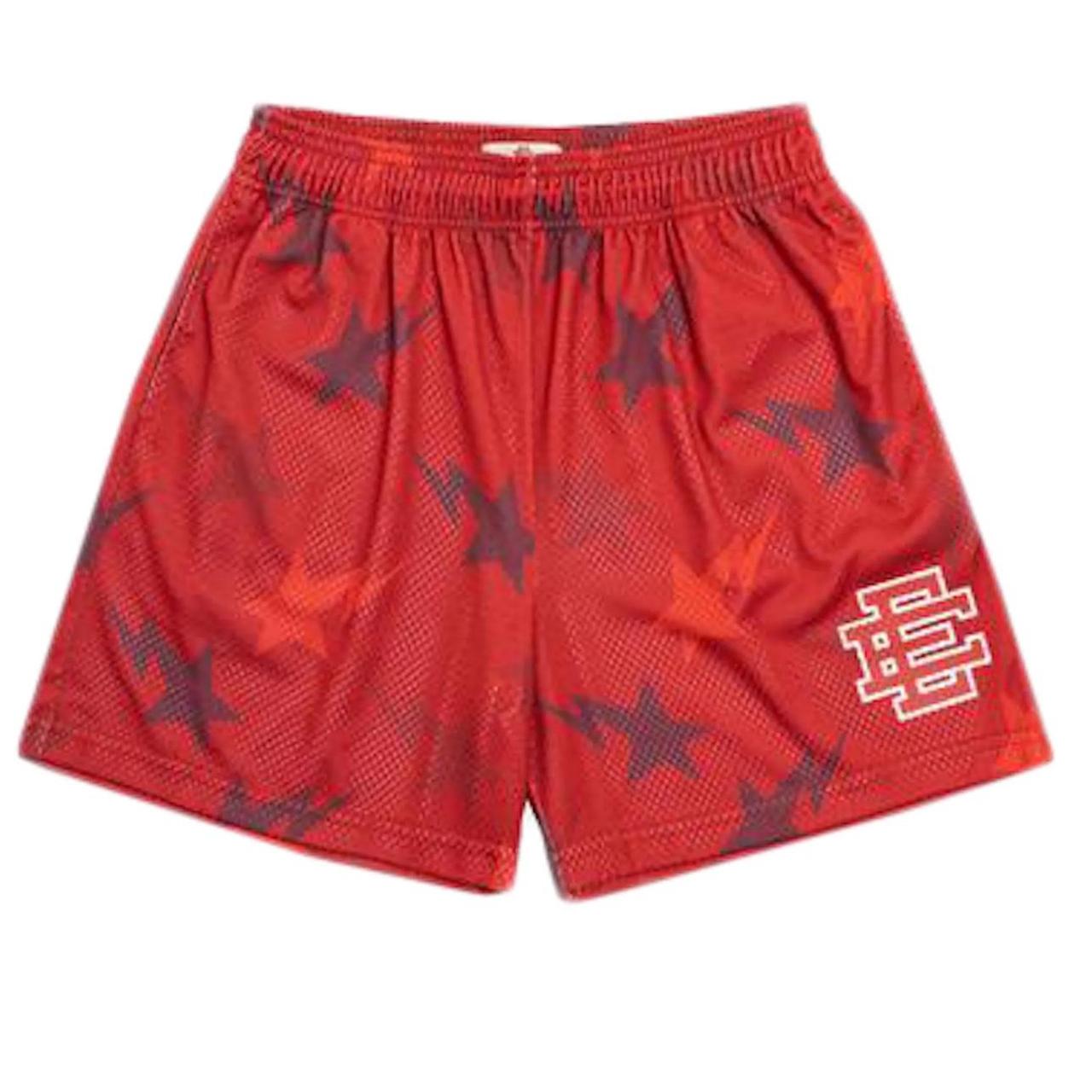 Size medium fit small red bape x ee shorts message. Depop