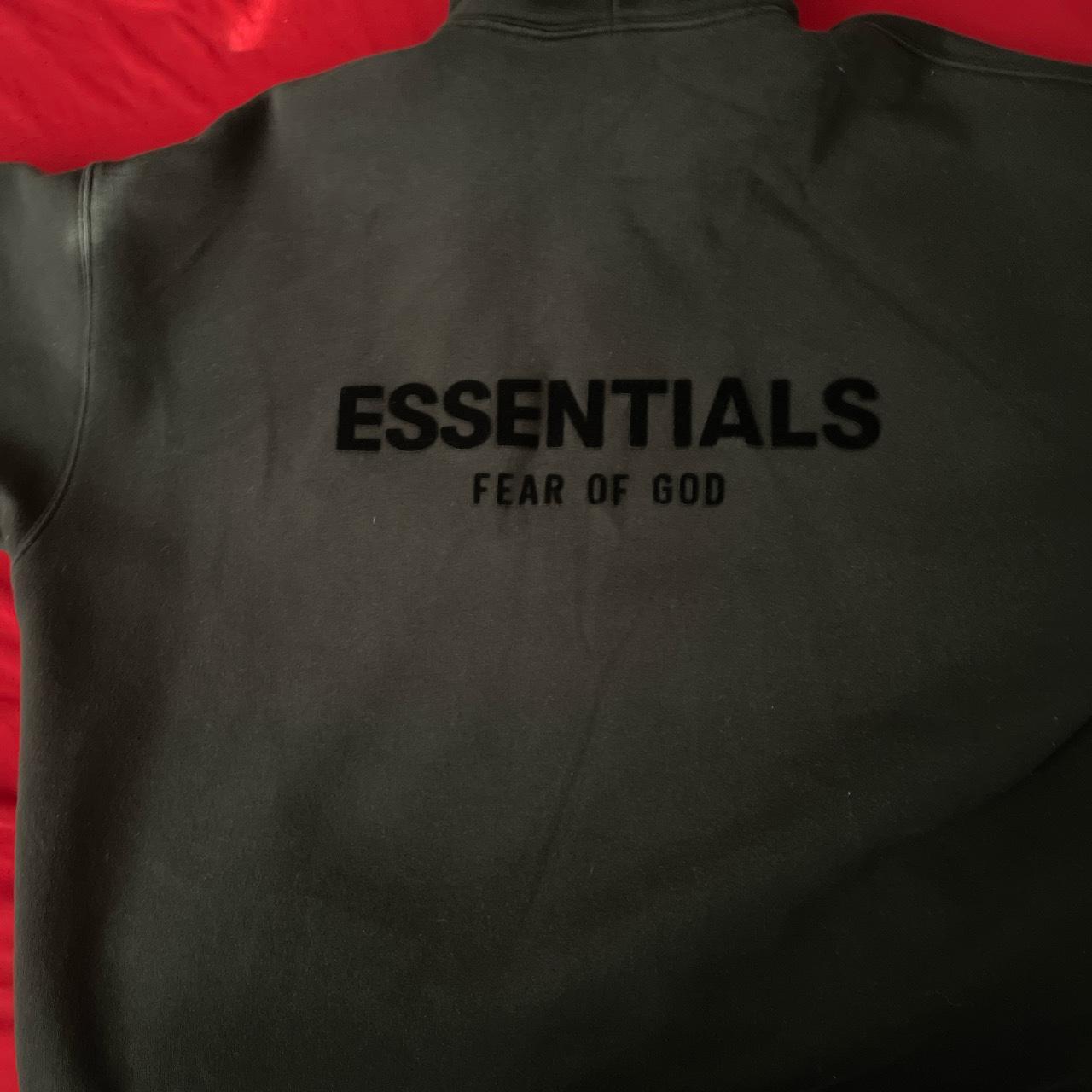 Black essentials fear of god fits big size m firm on... - Depop