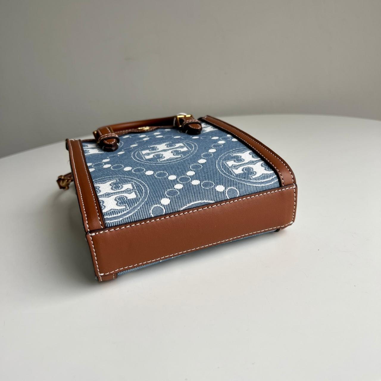 TORY BURCH T MONOGRAM DENIM MINI N/S TOTE Height: | Depop TORY BURCH T MONOGRAM DENIM MINI N/S TOTE Height: | Depop